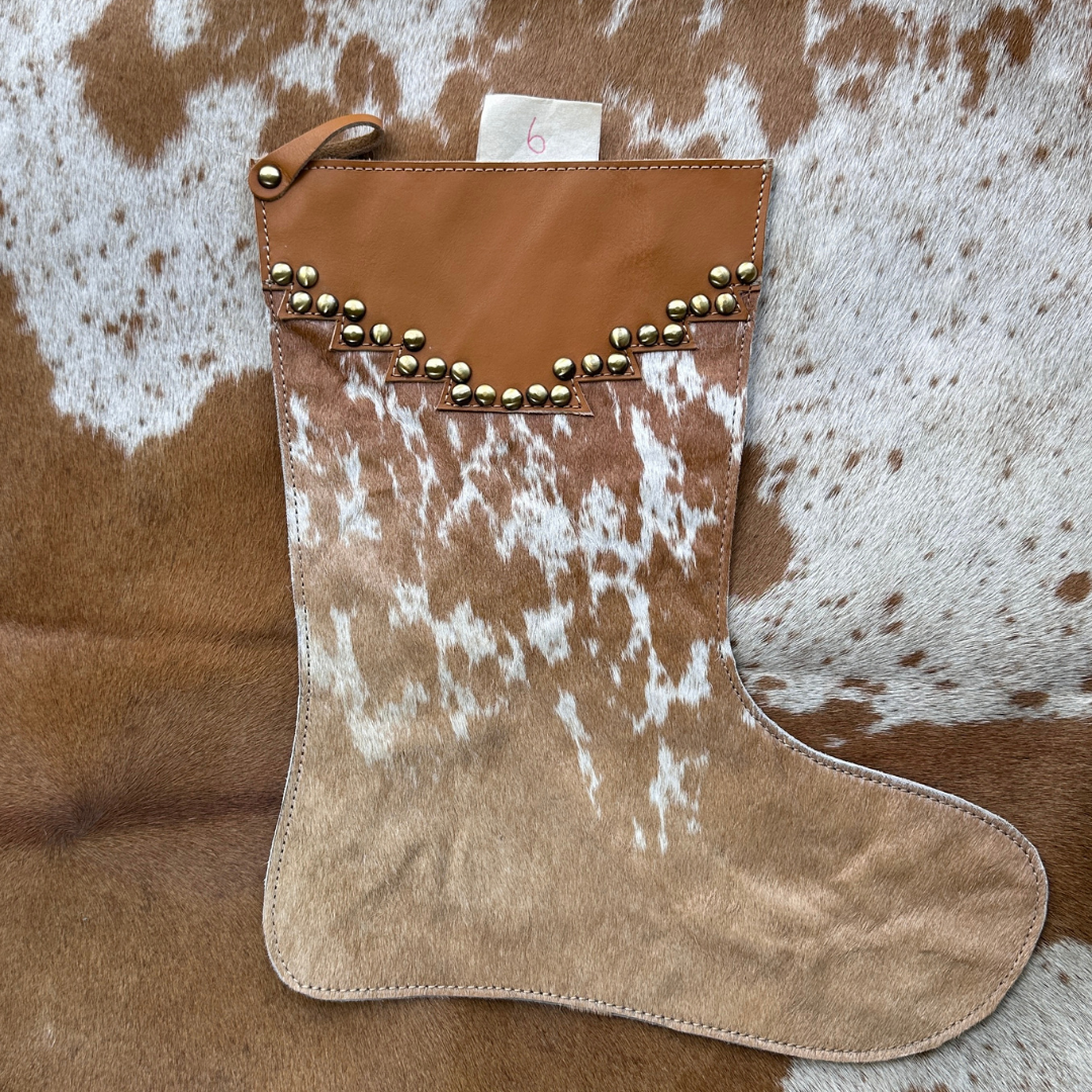 Christmas Stocking - Personalised - Cowhide & Tooled Leather