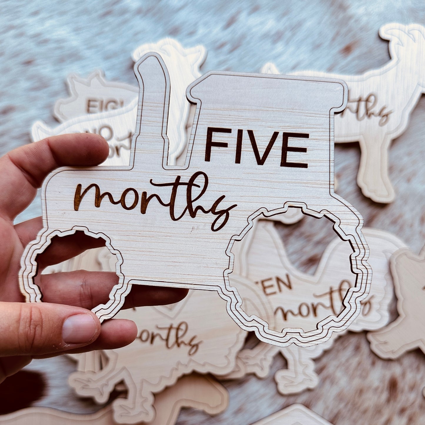 Farm Animals Milestone + Birth Announcement
