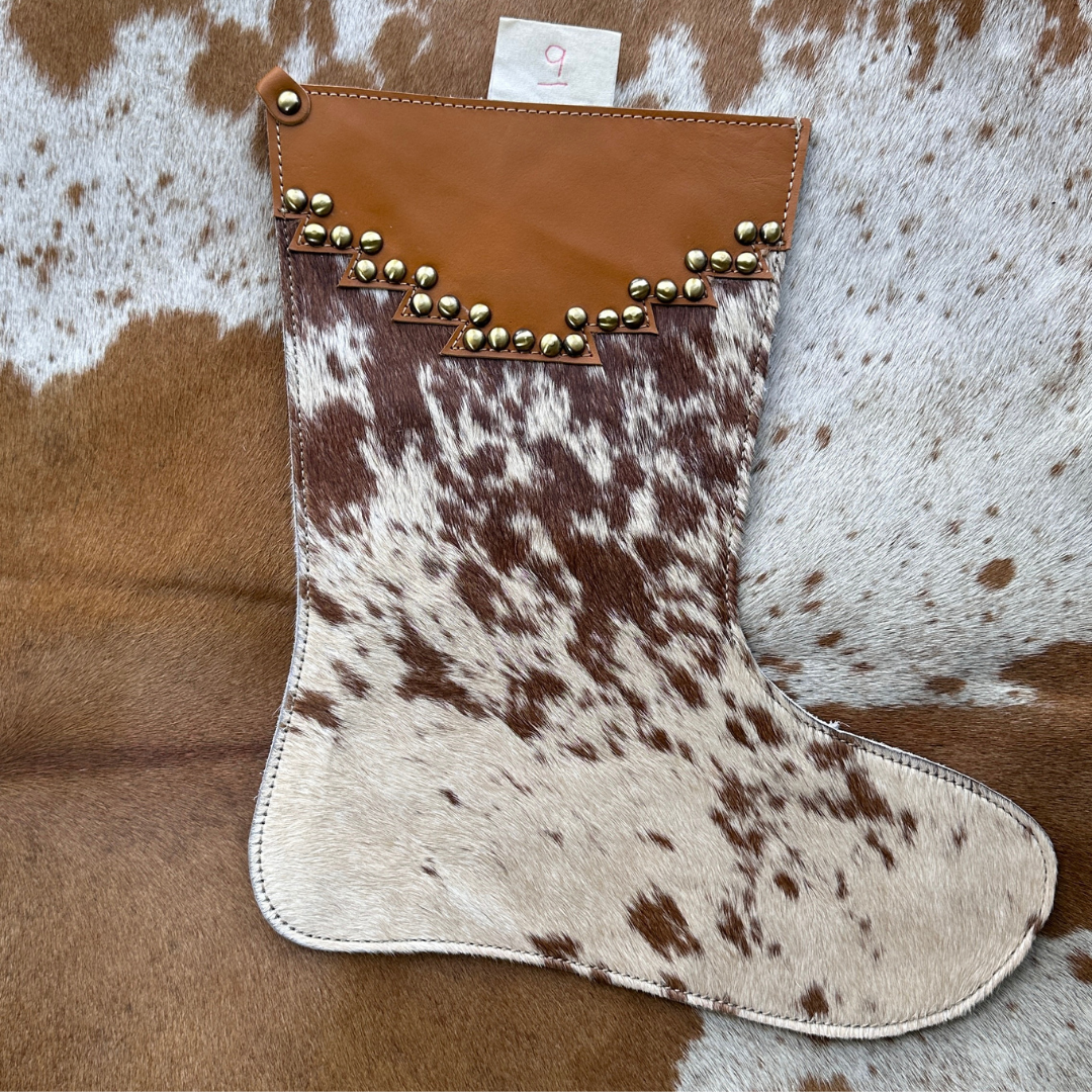 Christmas Stocking - Personalised - Cowhide & Tooled Leather