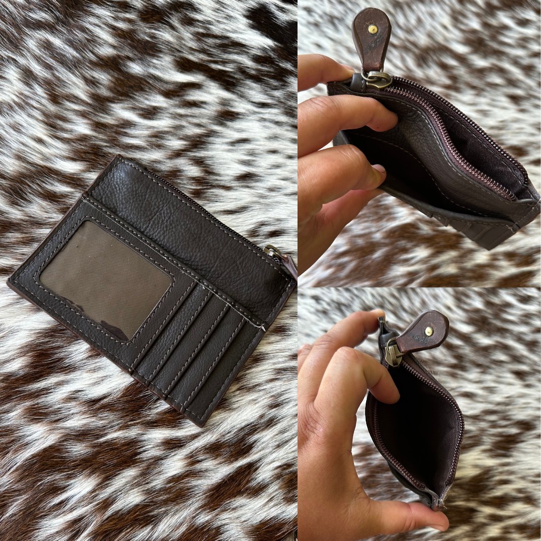 Pocket Purse -`Cowhide & tooled leather