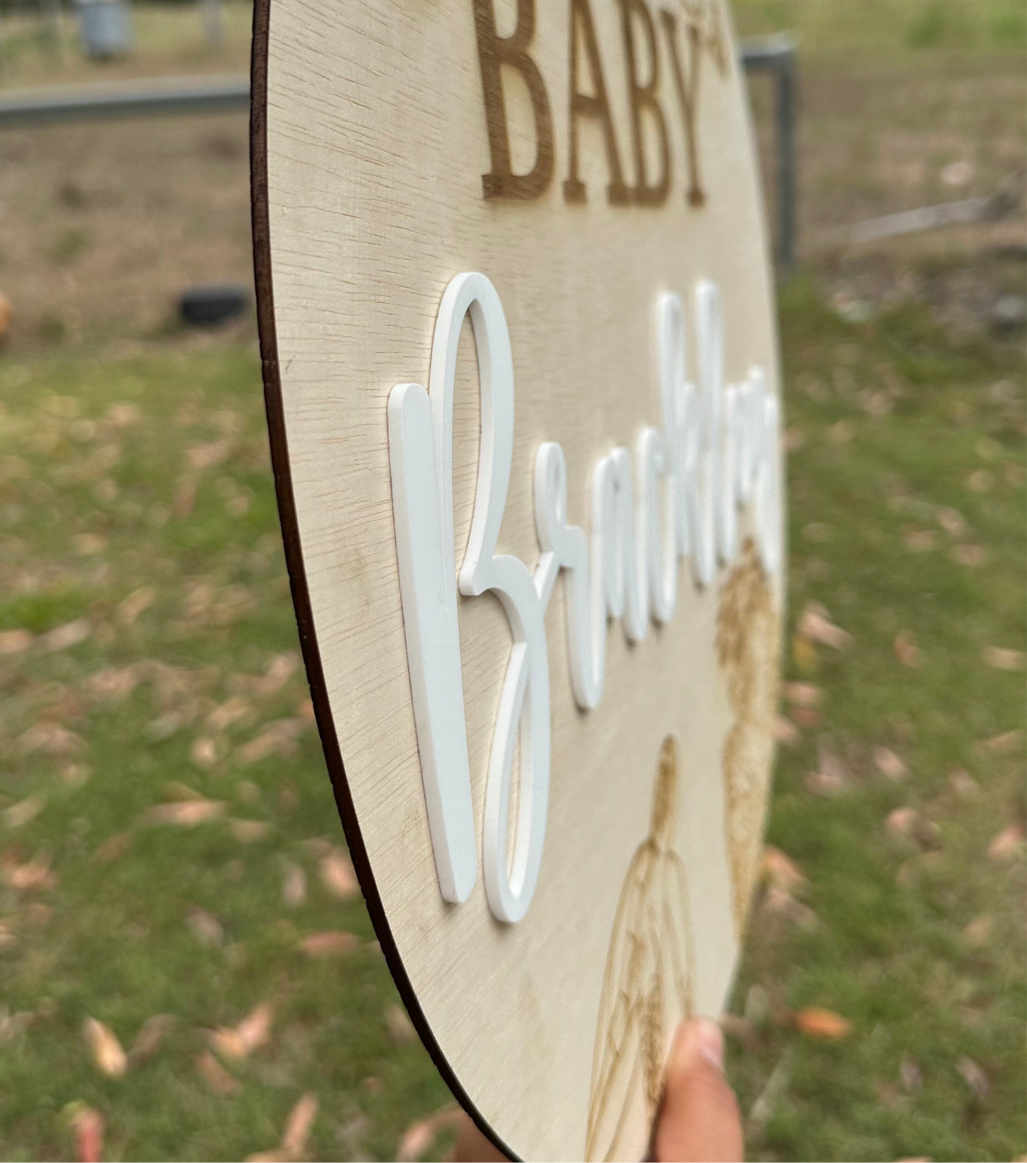 Ocean Themed Engraved 40cm Round Baby Shower Sign | Event Sign