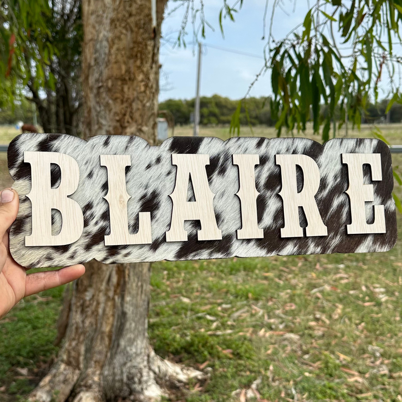 Genuine Cowhide - Name Sign (design 1)