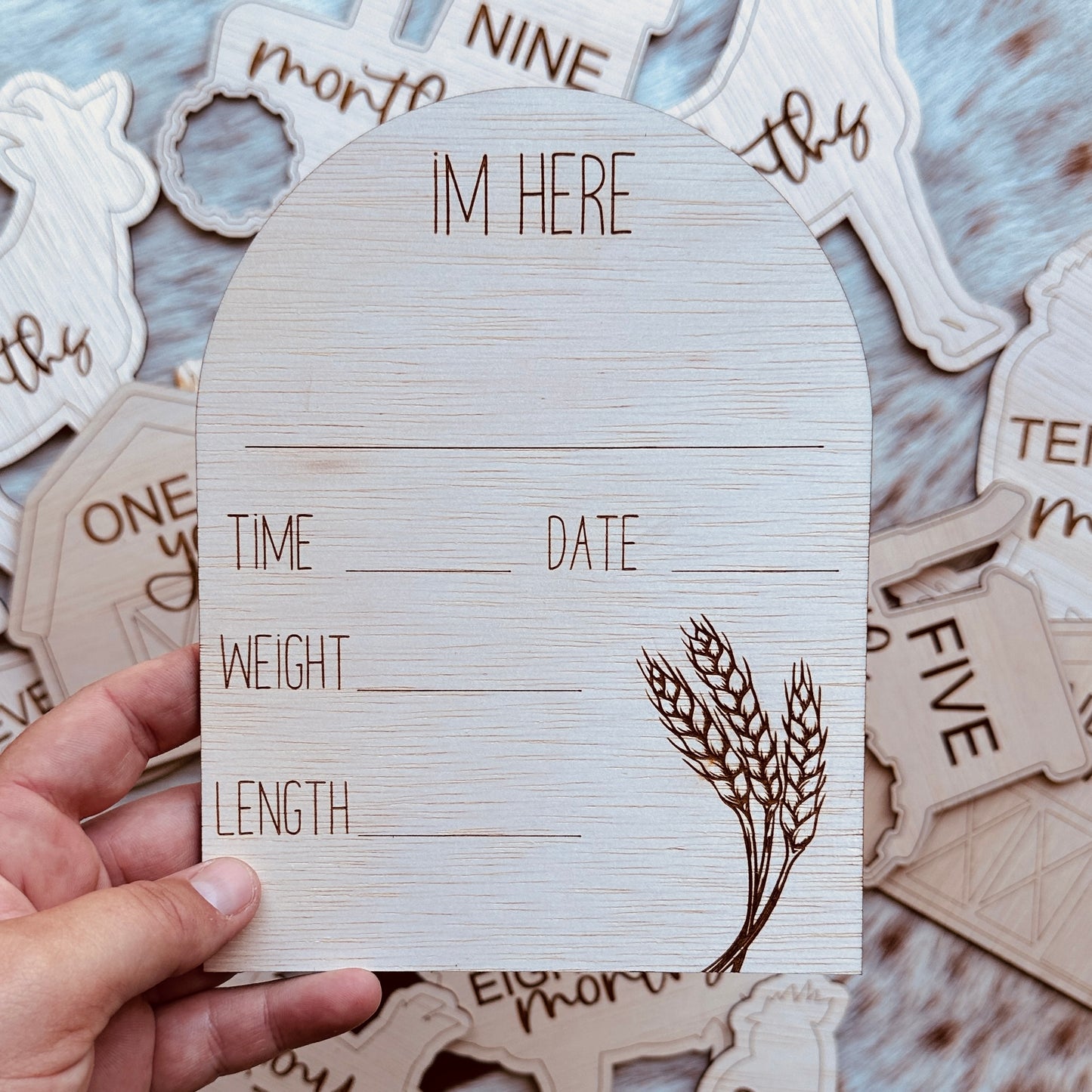 Farm Animals Milestone + Birth Announcement