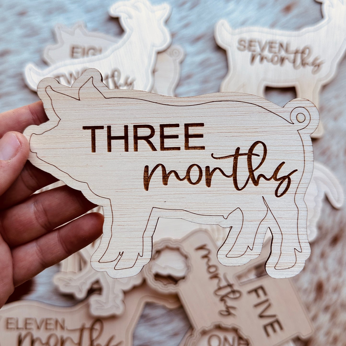 Farm Animals Milestone + Birth Announcement