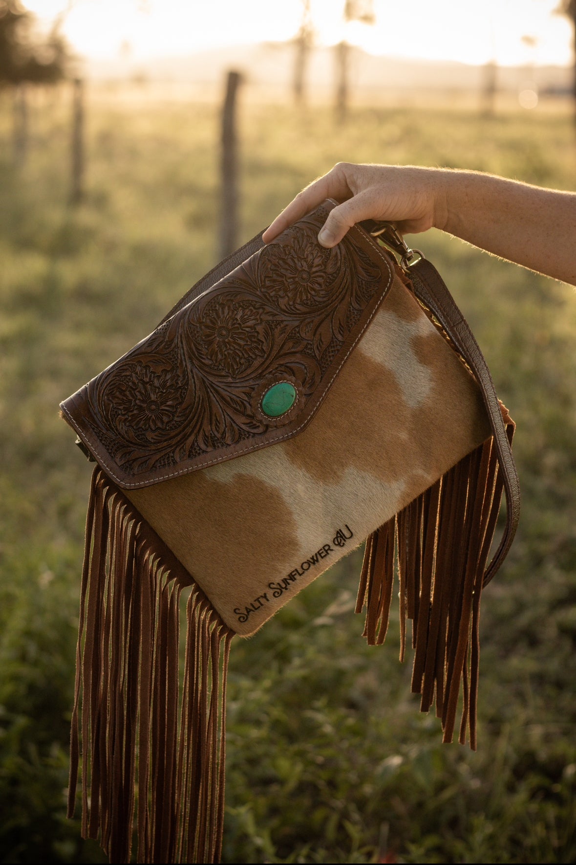FAITH - Fringe Tooled Leather - Shoulder Bag