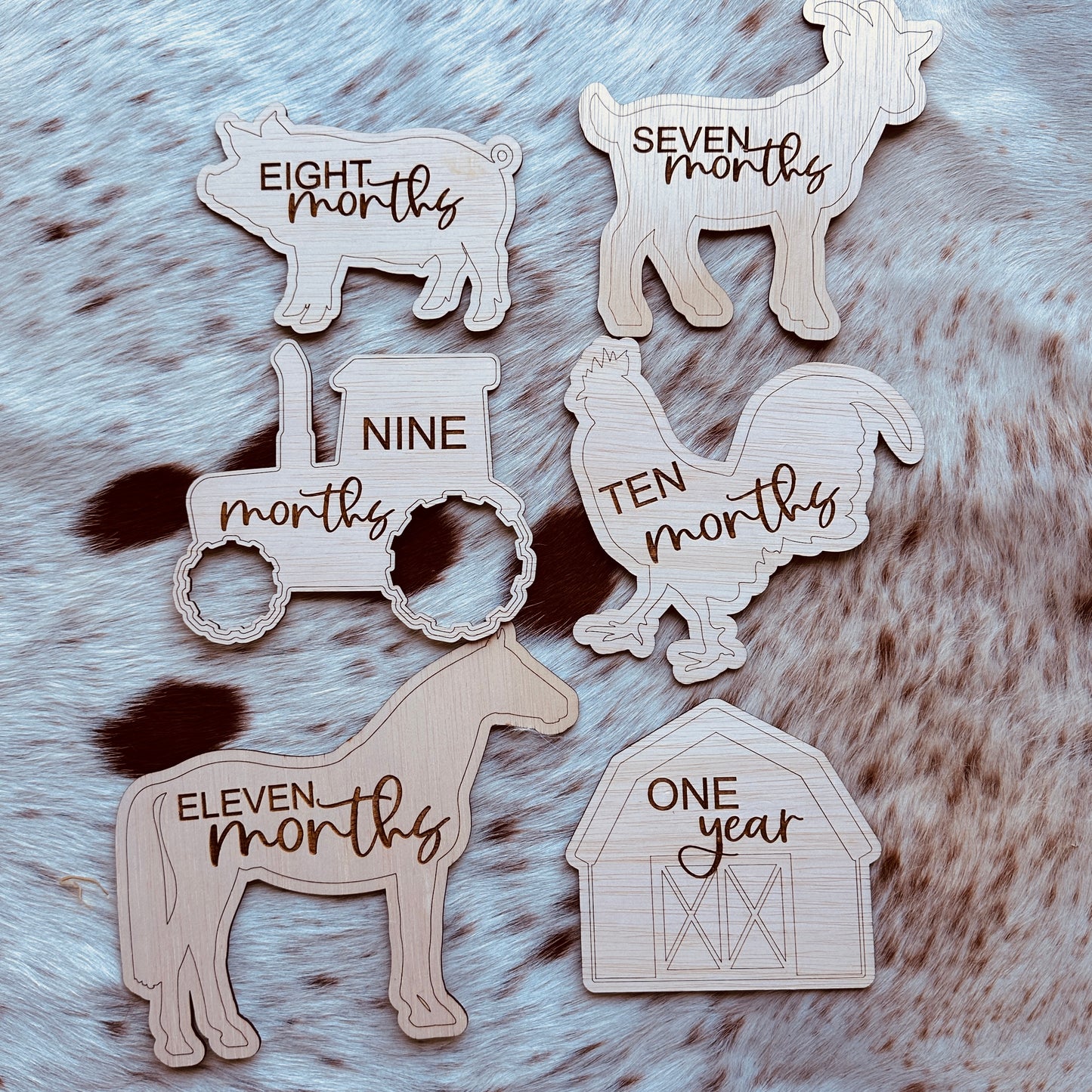 Farm Animals Milestone + Birth Announcement