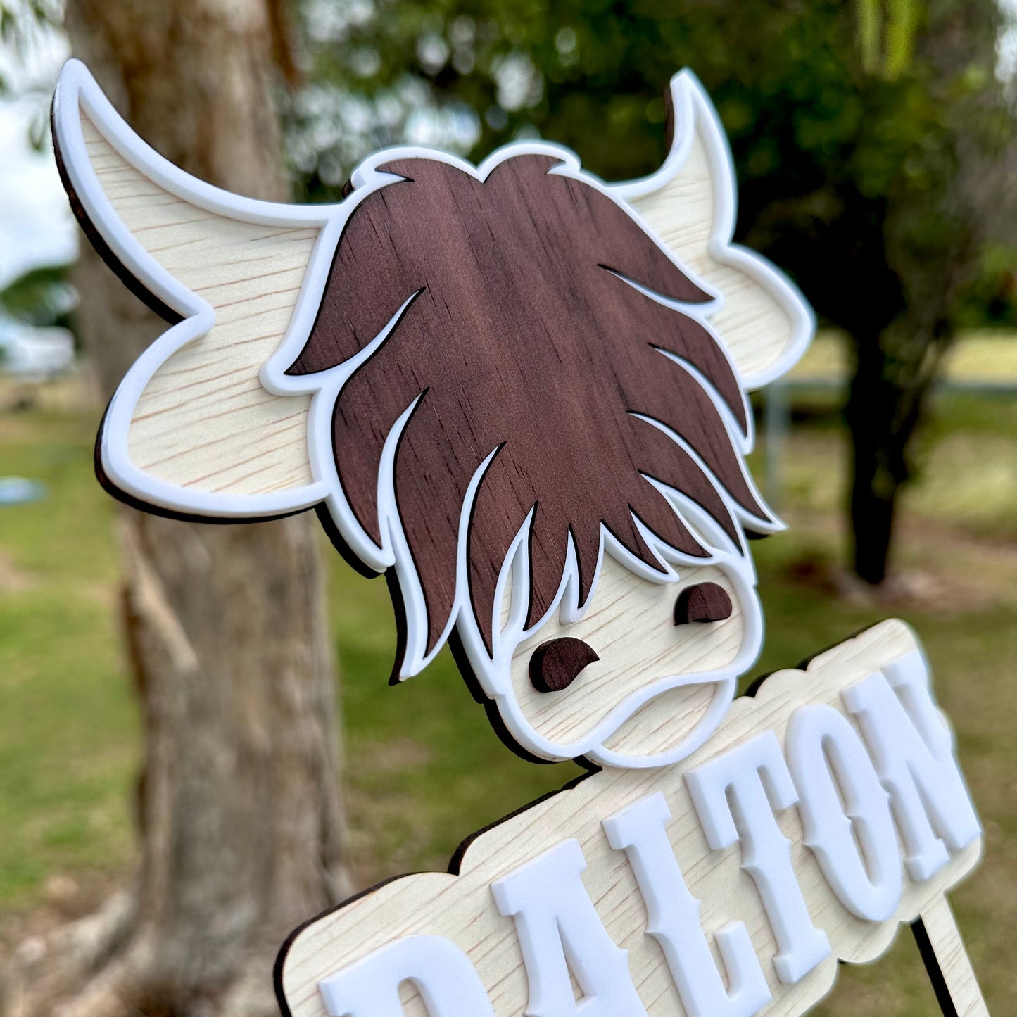 Highlander Cow Cake Topper - Personalised