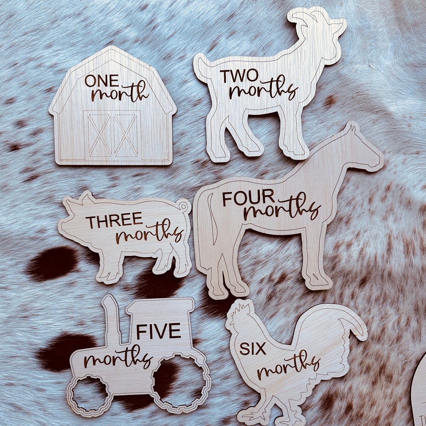 Farm Animals Milestone + Birth Announcement