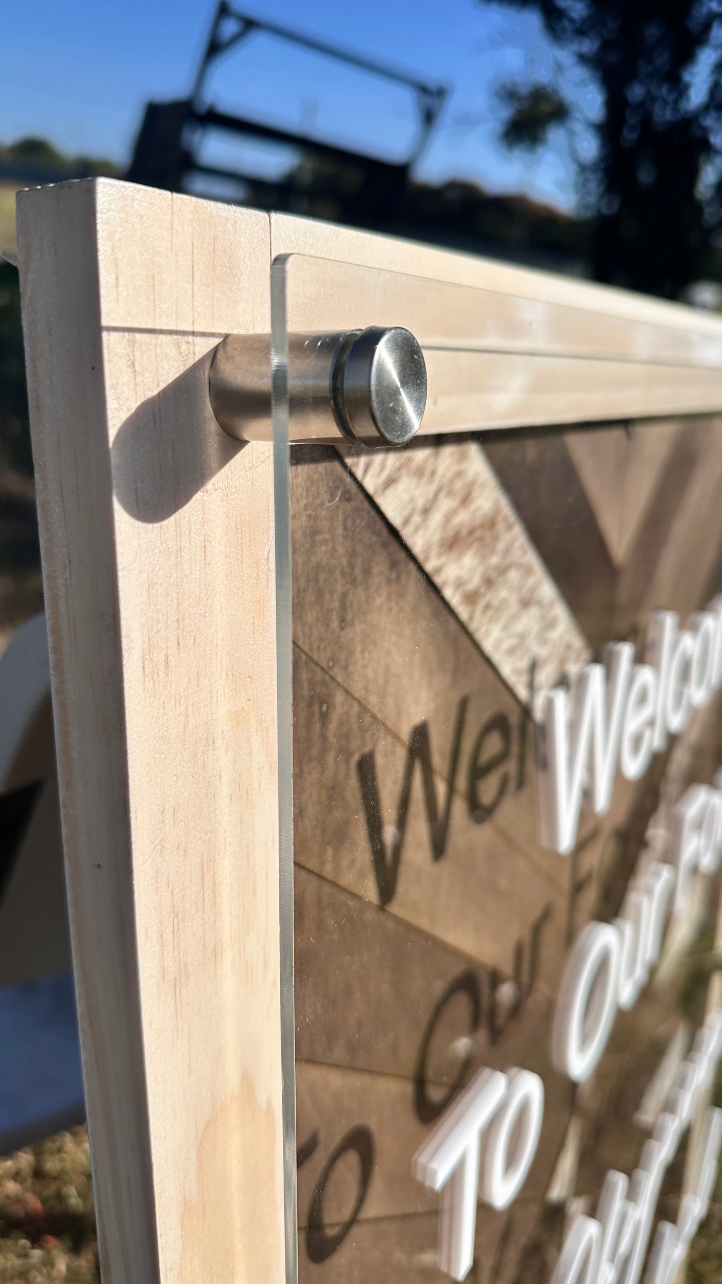Rustic Cowhide & Acrylic Wedding Sign