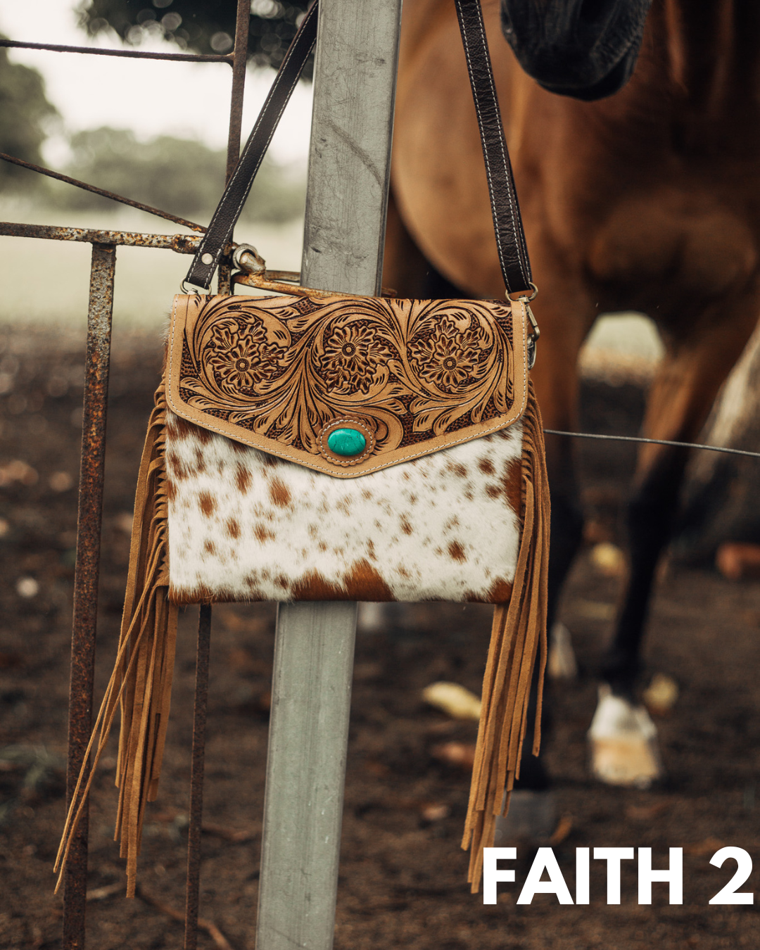 FAITH - Fringe Tooled Leather - Shoulder Bag