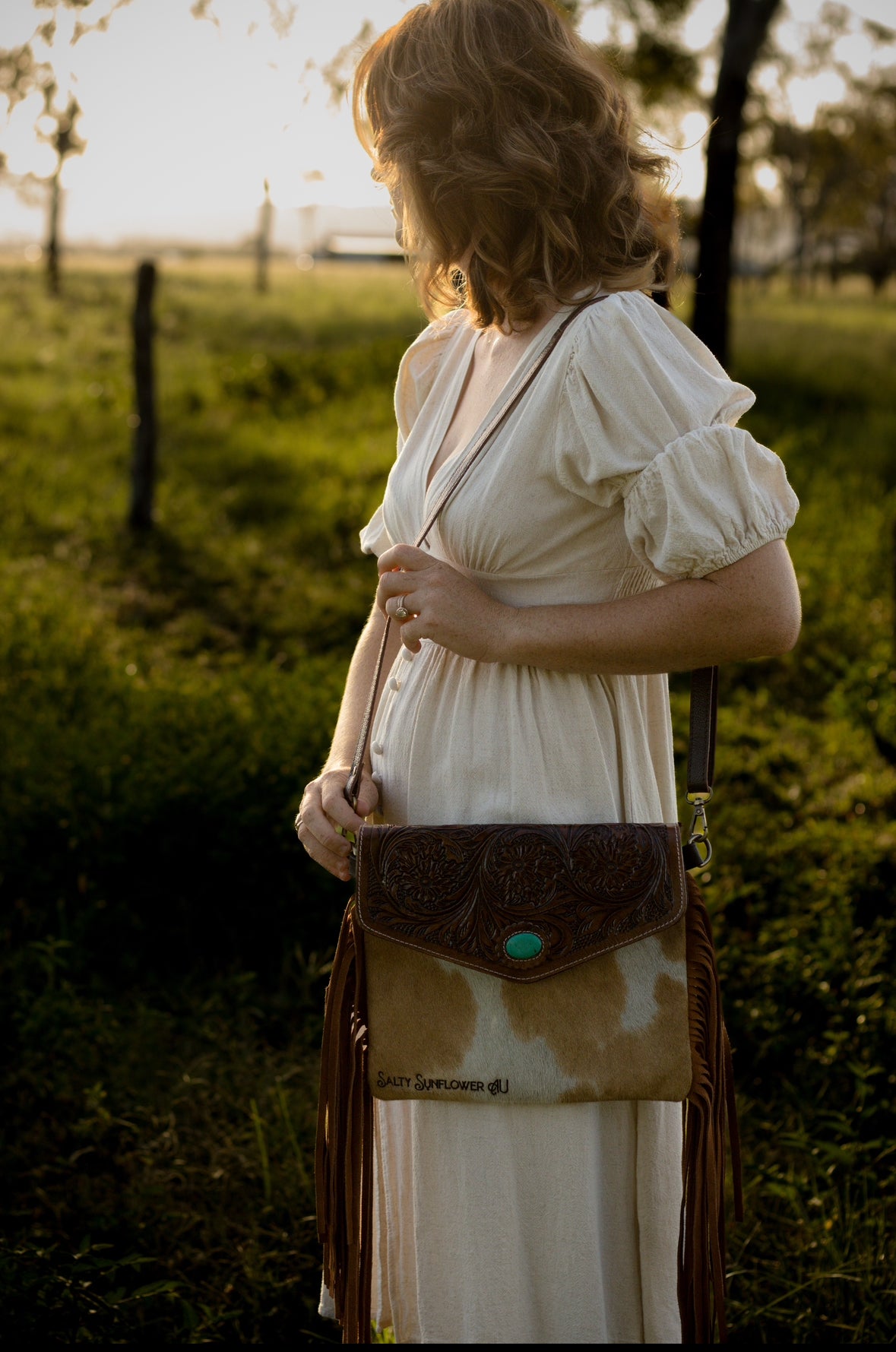 FAITH - Fringe Tooled Leather - Shoulder Bag