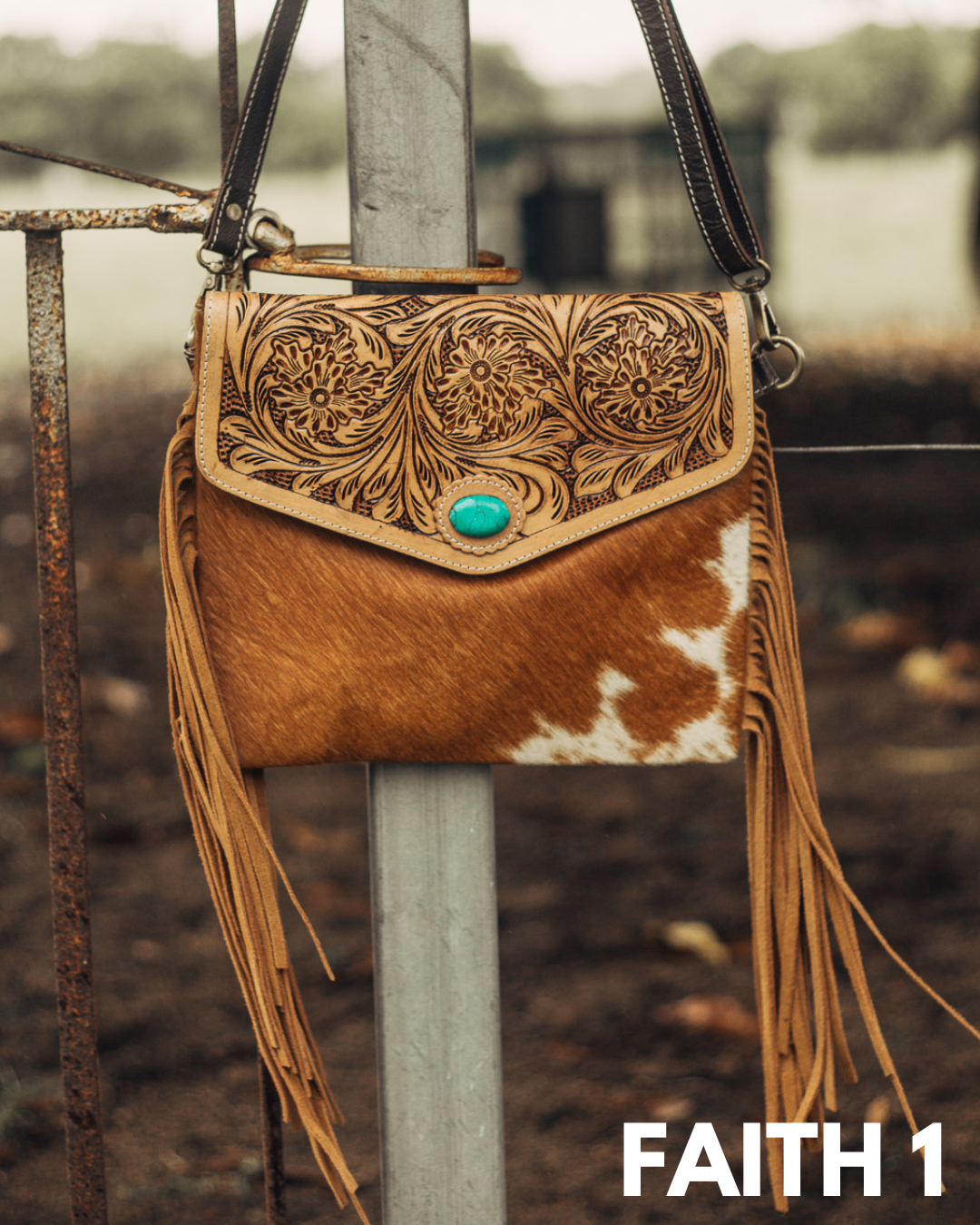 FAITH - Fringe Tooled Leather - Shoulder Bag
