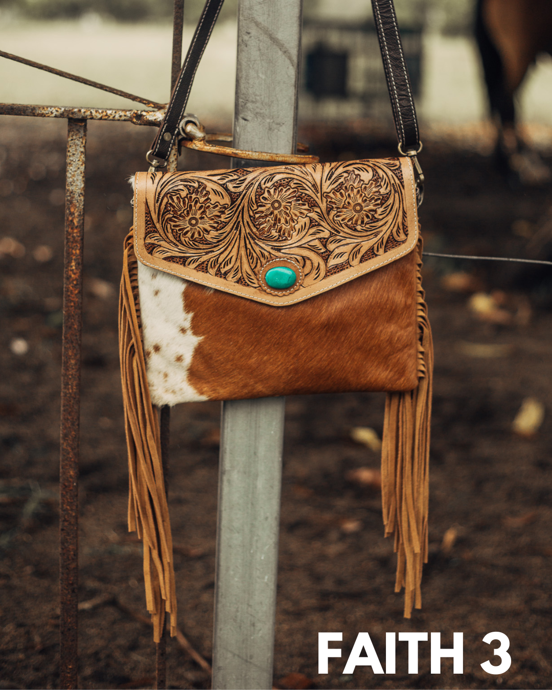 FAITH - Fringe Tooled Leather - Shoulder Bag