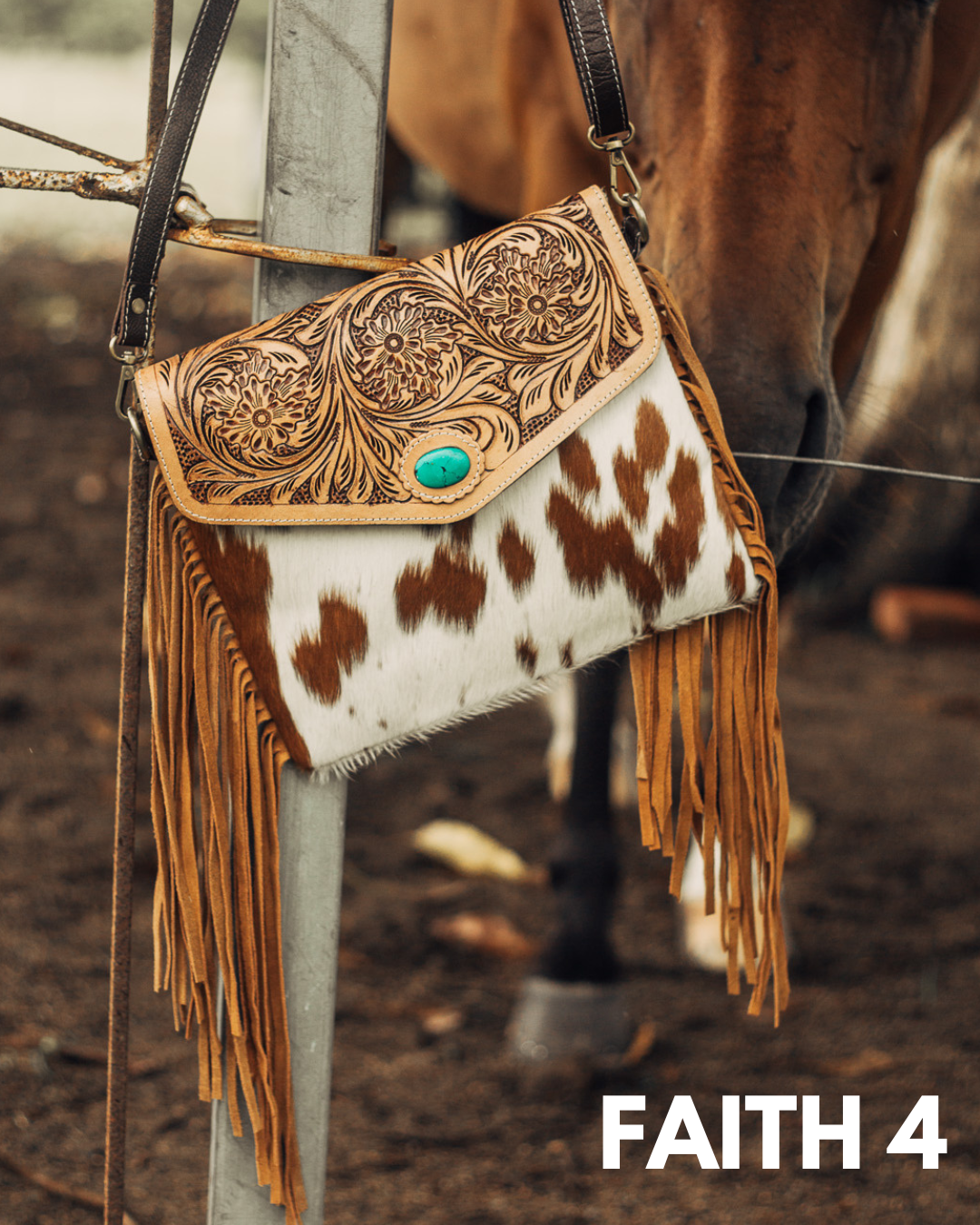 FAITH - Fringe Tooled Leather - Shoulder Bag