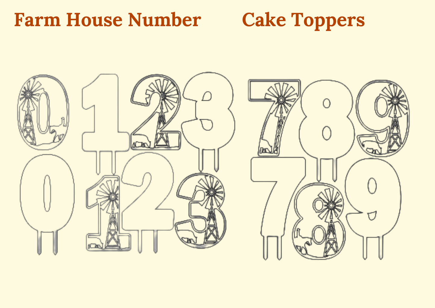 FARMHOUSE Cake Topper | NAME - IS - NUMBER