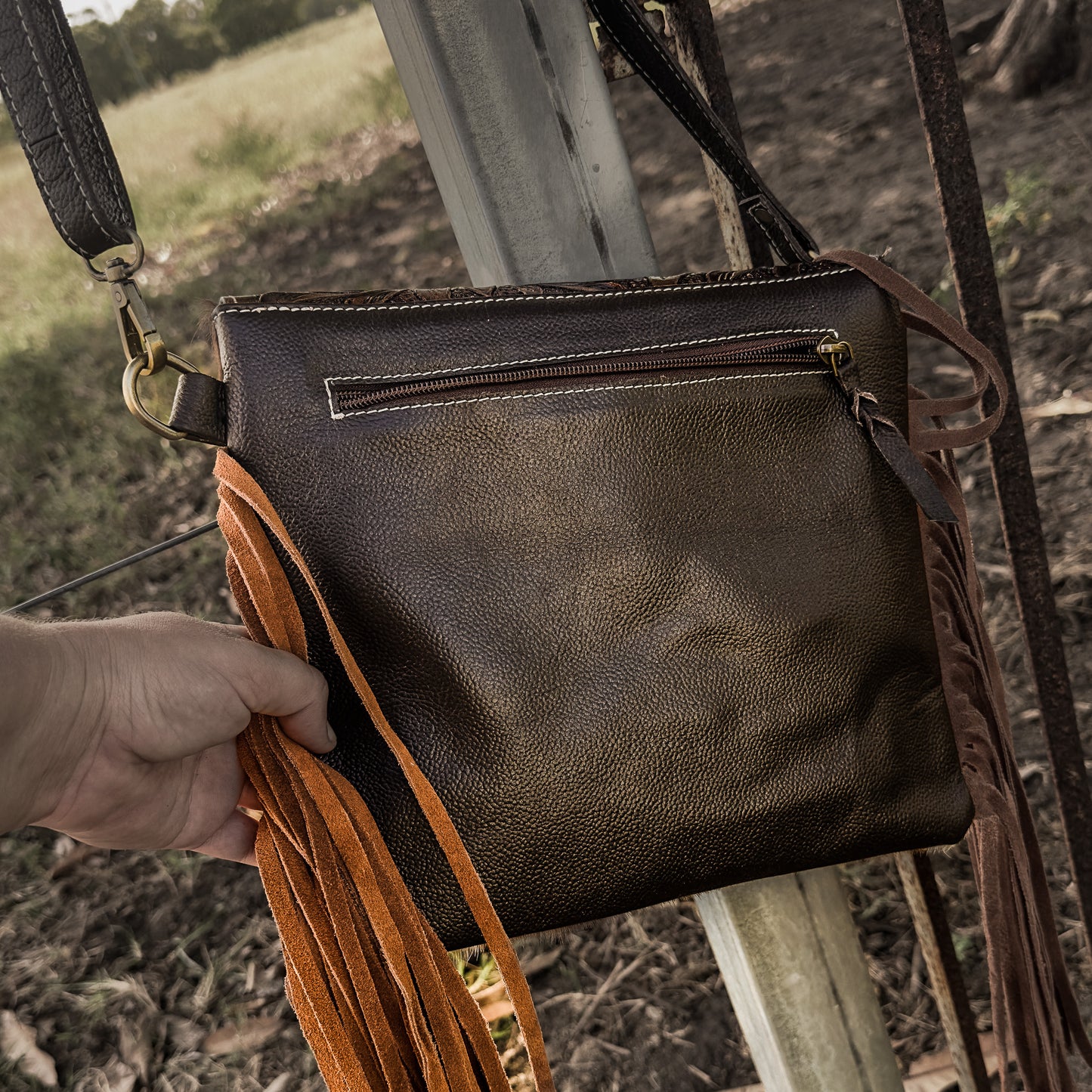 FAITH - Fringe Tooled Leather - Shoulder Bag