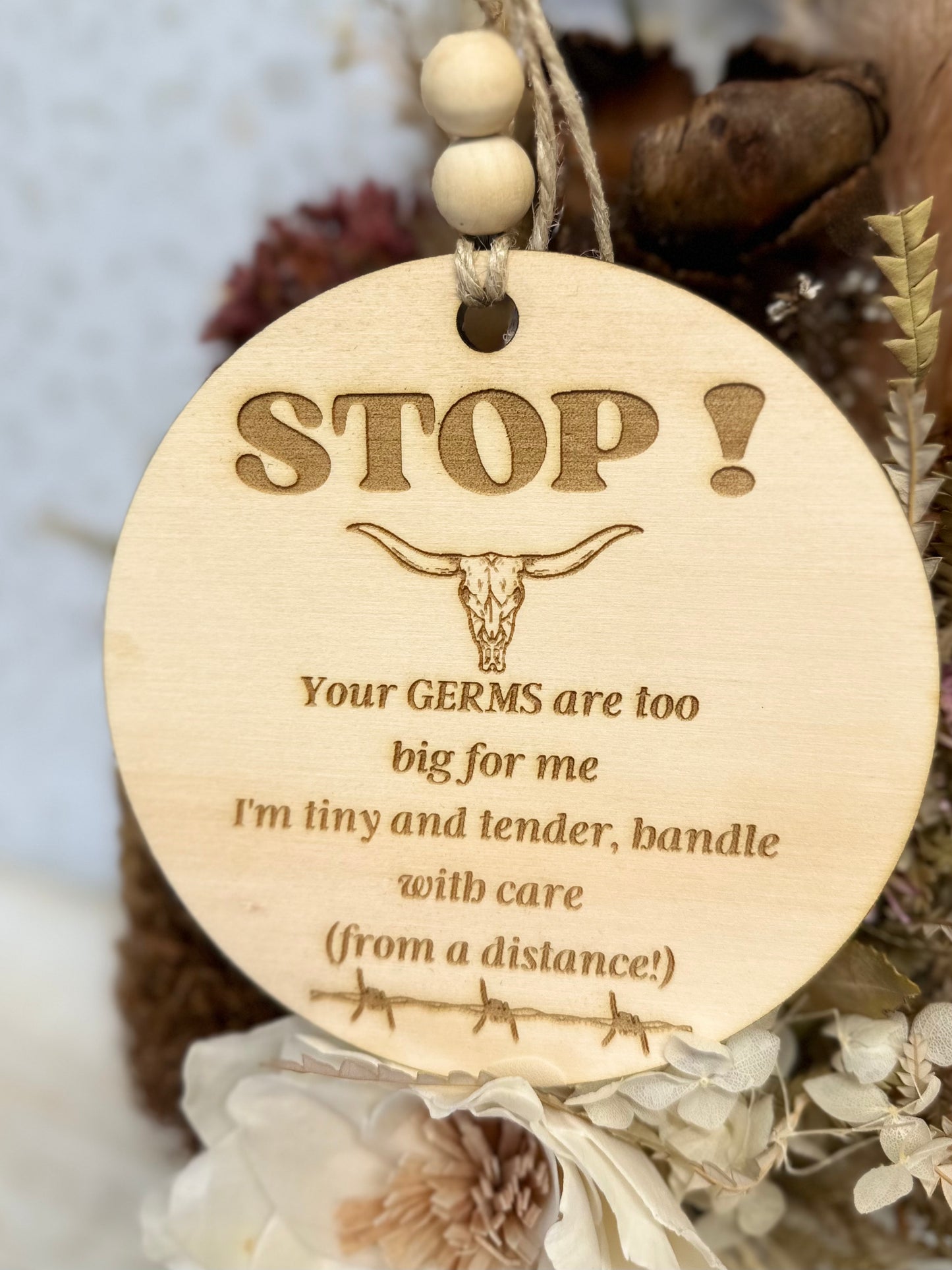 Pram Tag | Stop your GERMS are too BIG