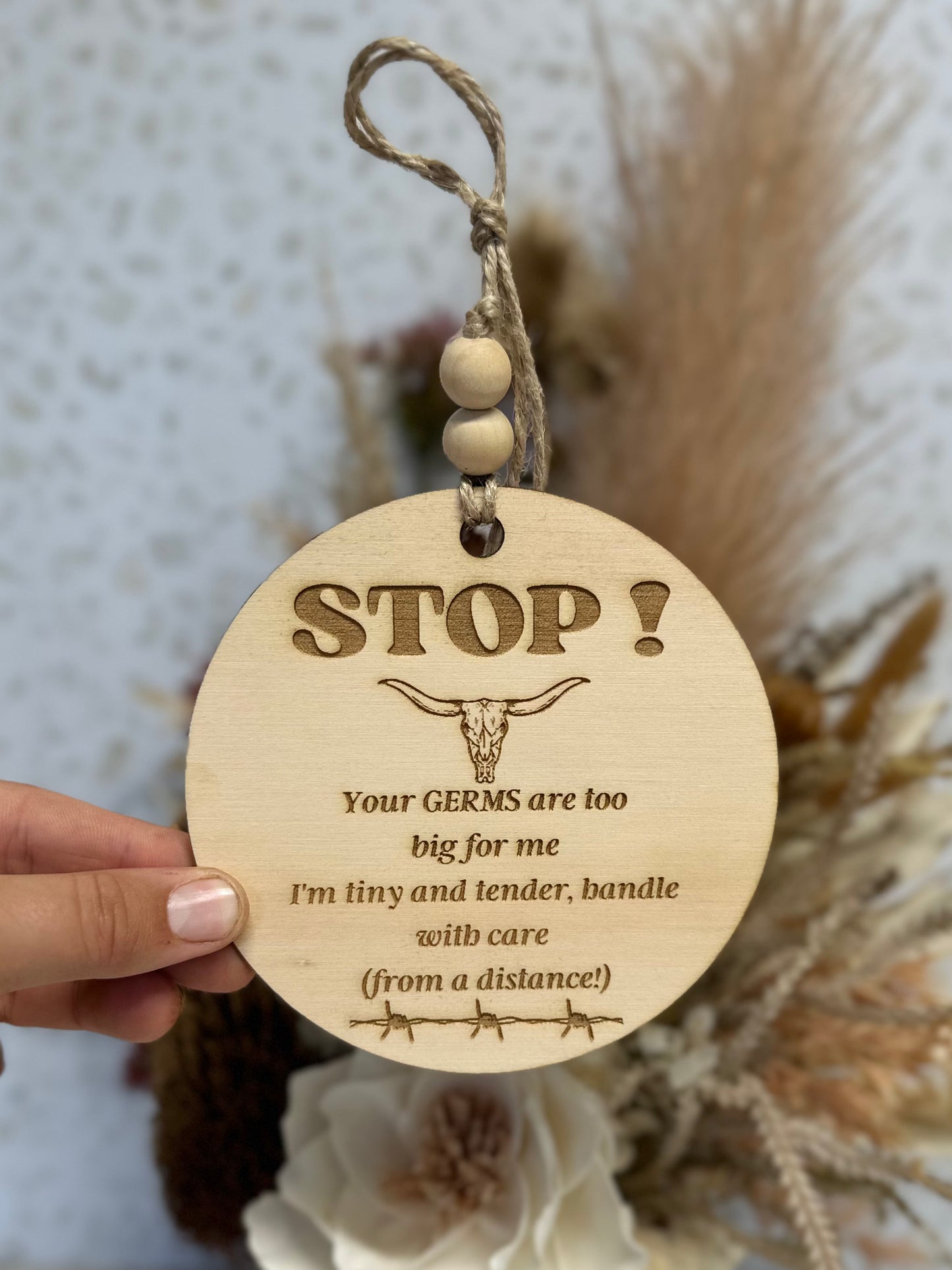Pram Tag | Stop your GERMS are too BIG
