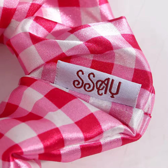 Western Pattern/ Gingham / Denim Look - Scrunchie 3 pack