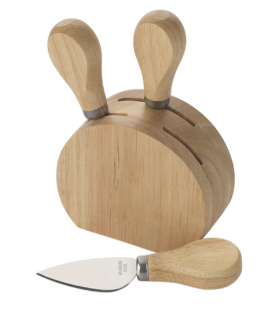 Cheese Knife Block Set | 4 Piece Engraved Block Set