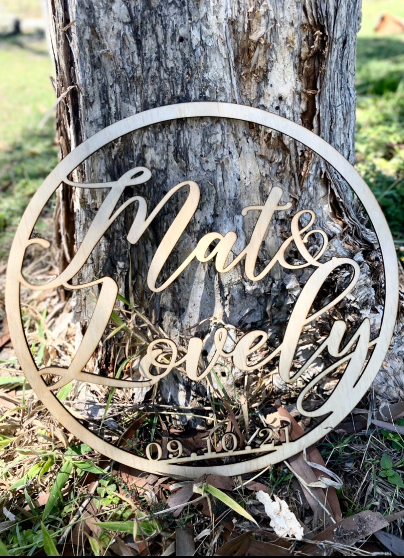 Name Hoop | Wall Hoop | 38cm Laser Cut Personalised Name Hoop