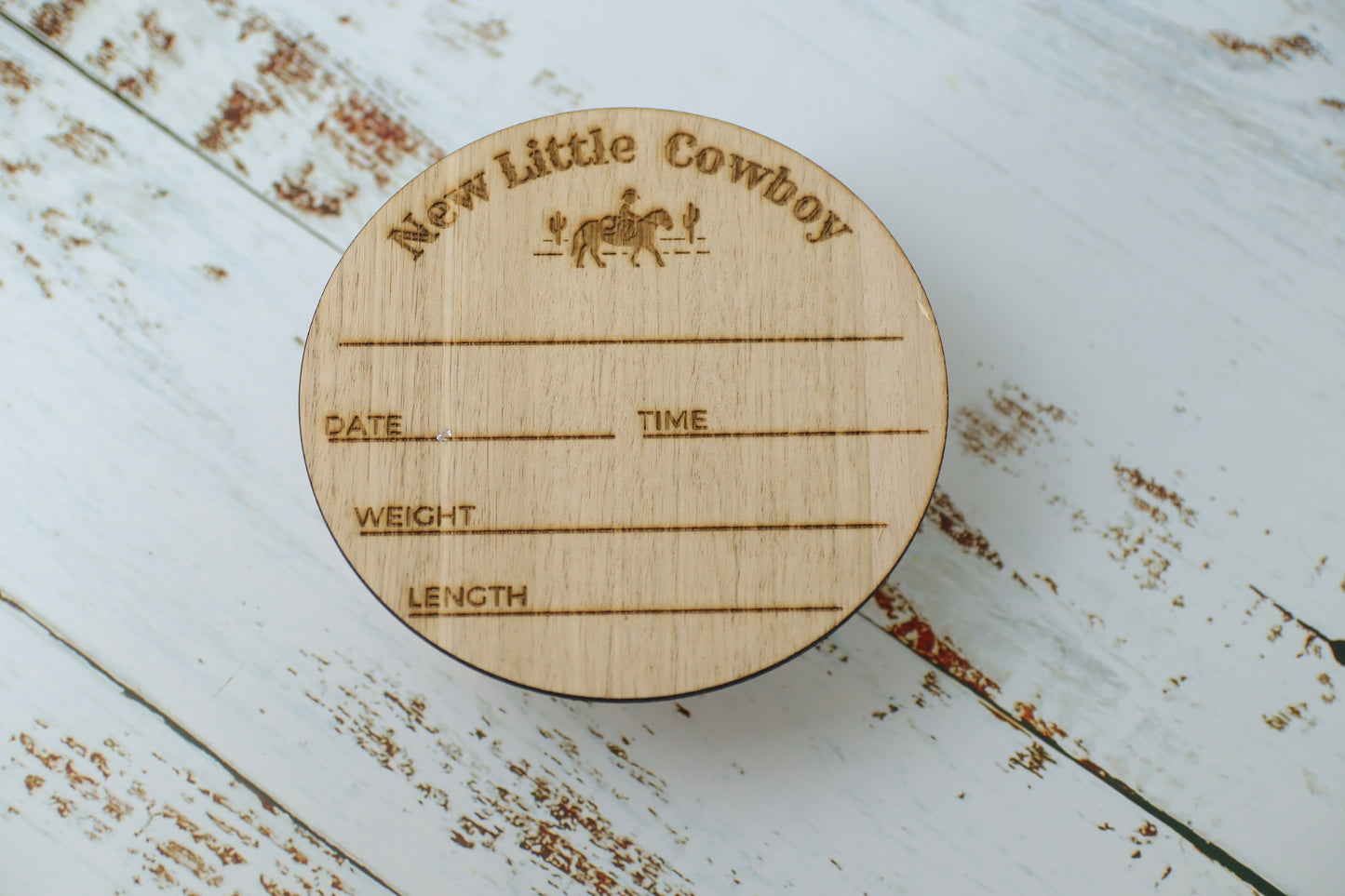 Wooden Announcement Set | Cowboy Design