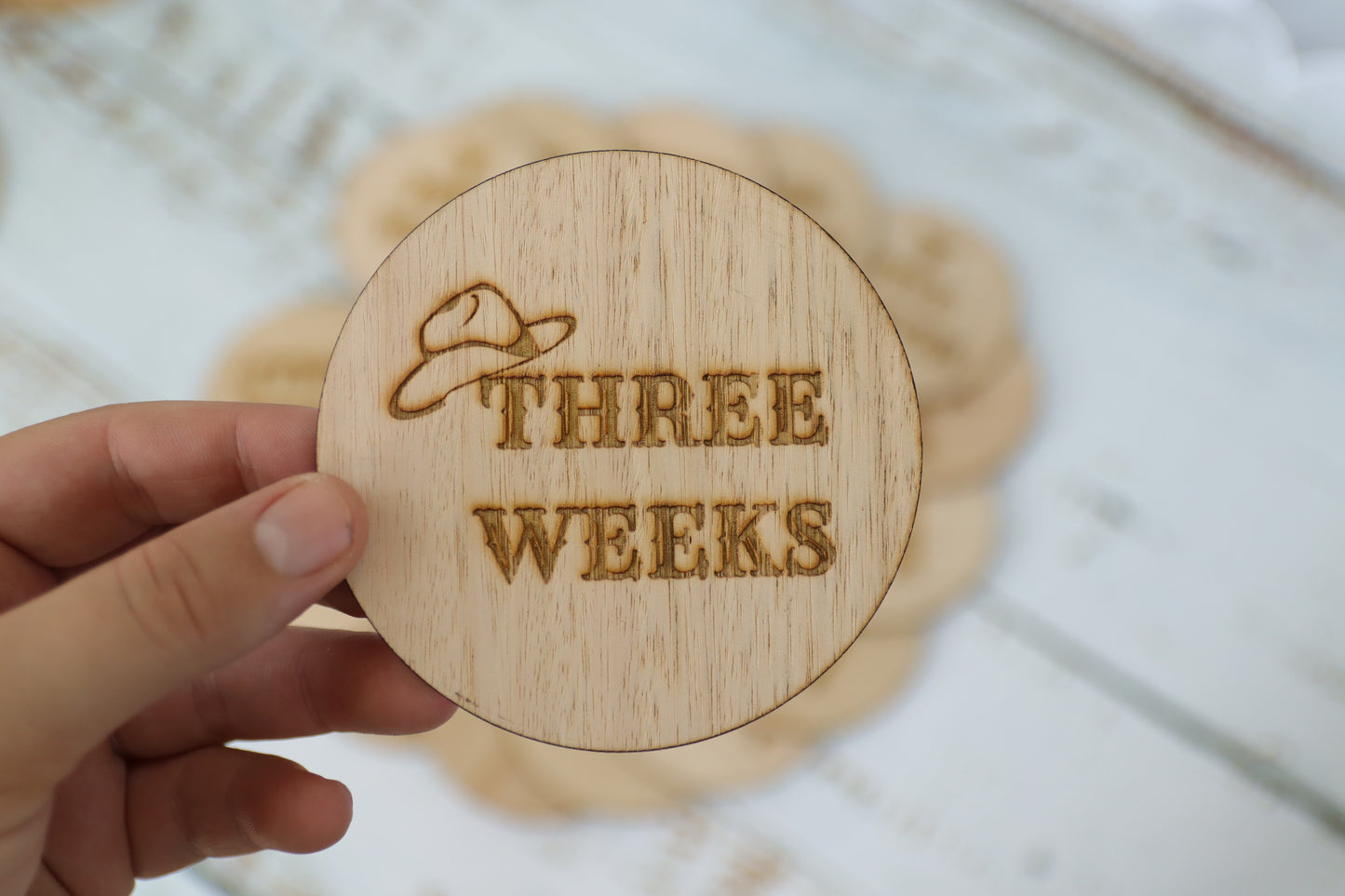 Wooden Announcement Set | Cowboy Design