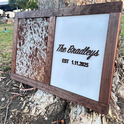Custom Wedding Branding Iron & Cowhide Ceremony Branding Board
