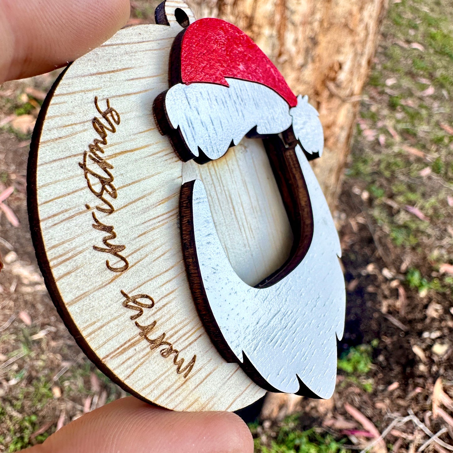 Personalised Santa Face Ornament – Slide-In Photo Christmas Keepsake