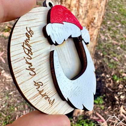 Personalised Santa Face Ornament – Slide-In Photo Christmas Keepsake