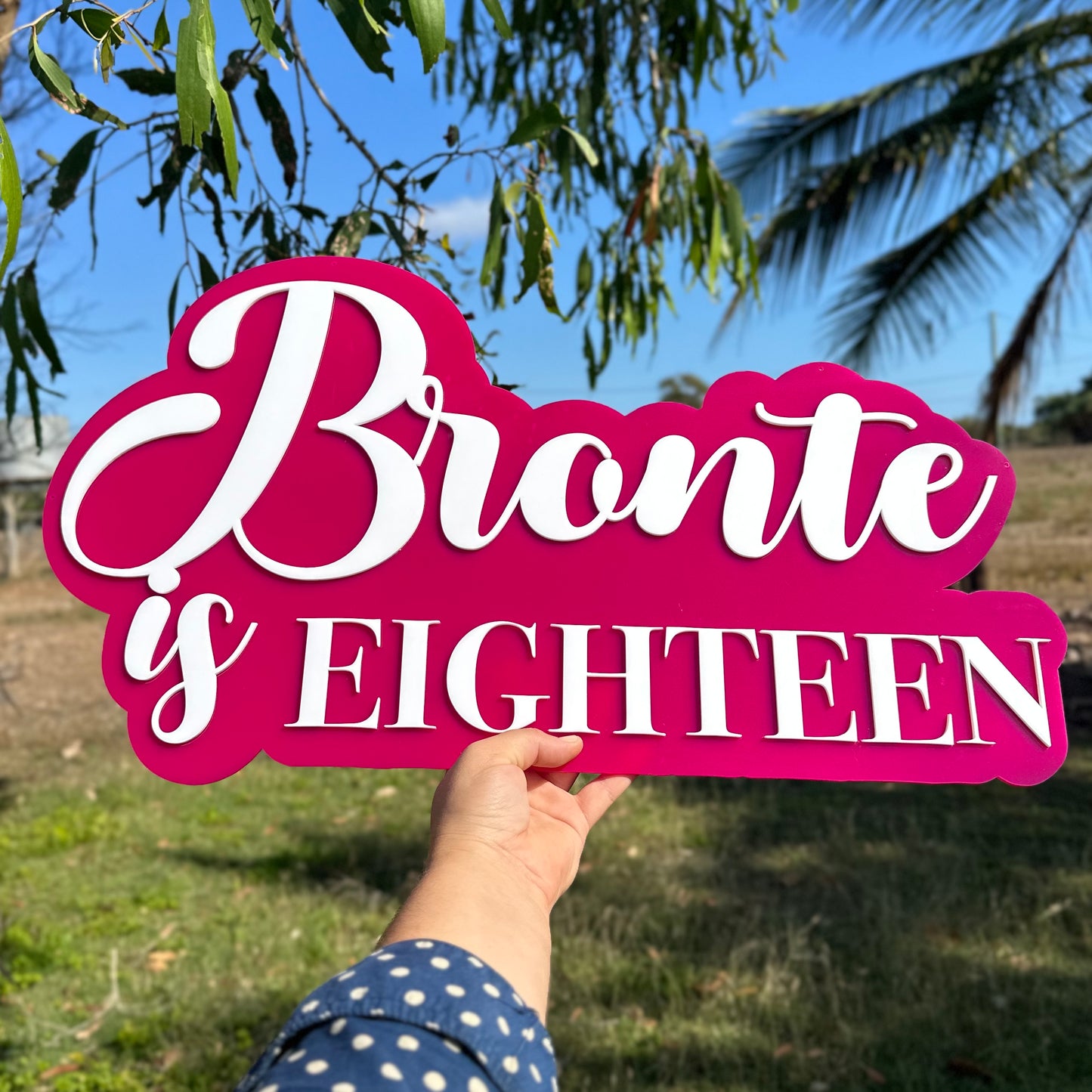 Layered Acrylic Sign | Birthday - Name - IS - Age