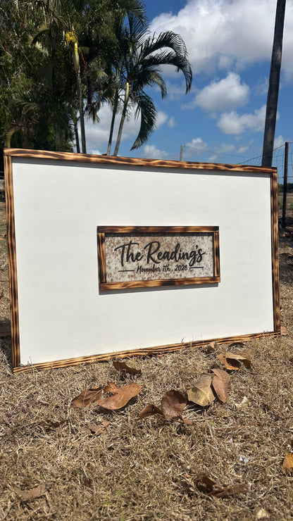 Personalised Cowhide Wedding Guestbook Sign