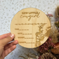 Wooden Announcement Disc | New Little Cowgirl