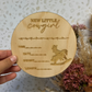 Wooden Announcement Disc | New Little Cowgirl