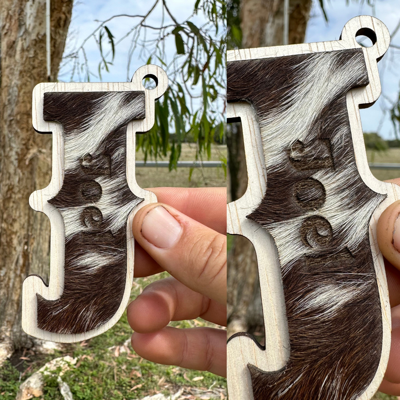 Genuine Cowhide - Initial Ornament with engraving