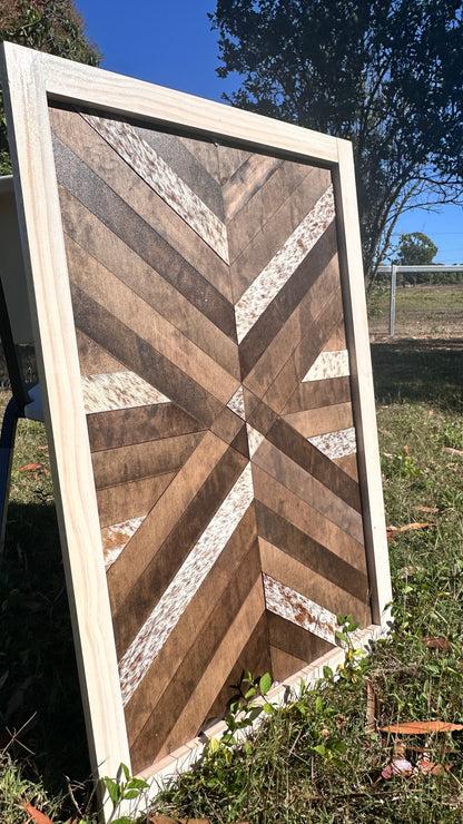 Rustic Cowhide & Acrylic Wedding Sign
