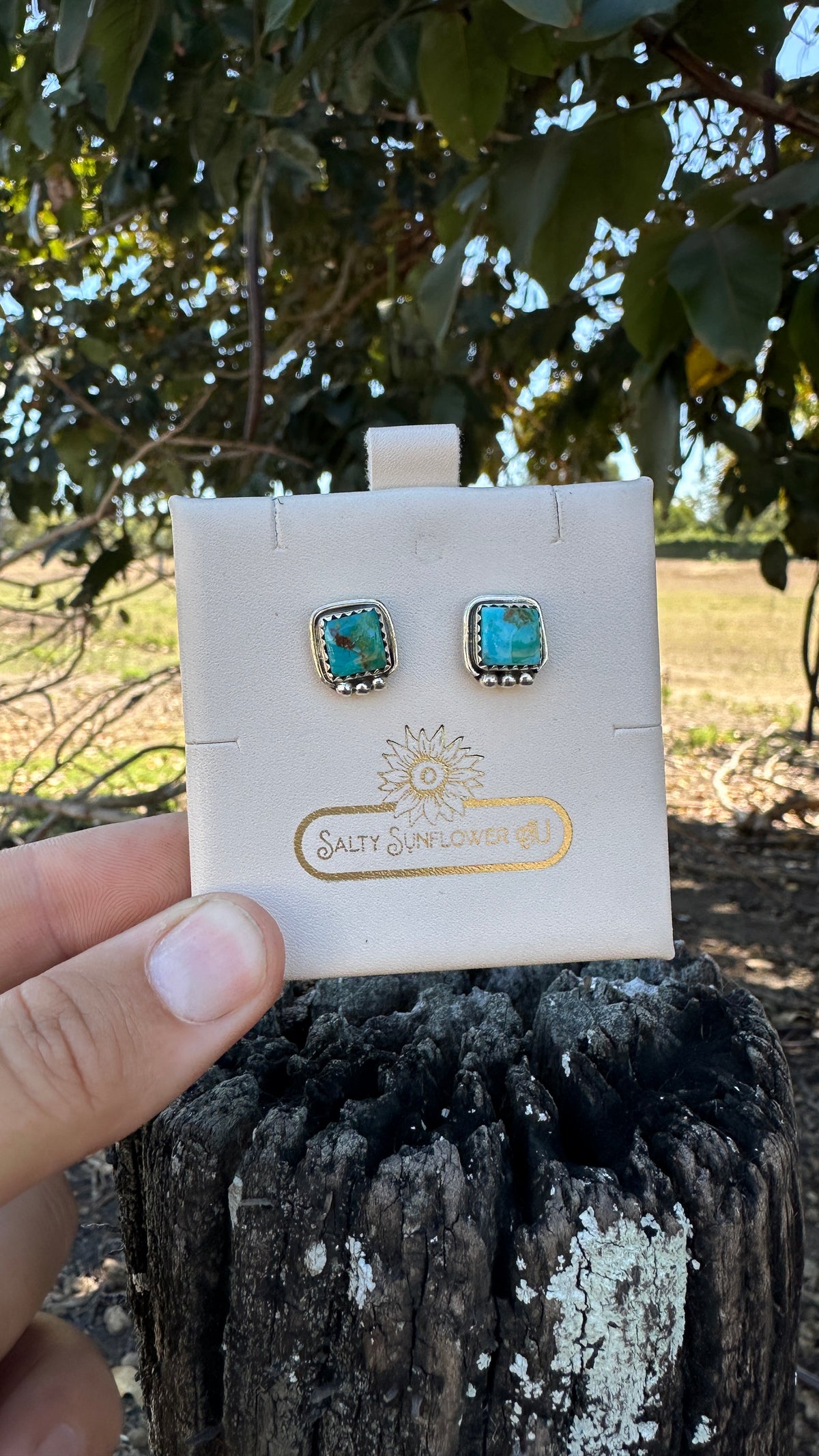 The Desert Sky| 925 Sterling Silver Square Stud Earrings