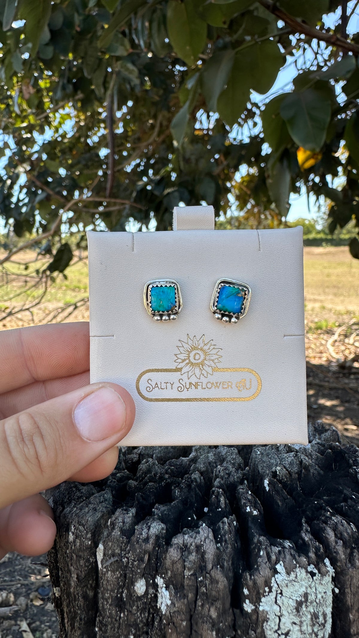The Desert Sky| 925 Sterling Silver Square Stud Earrings