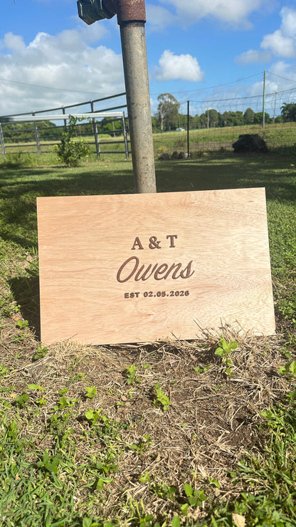 Large Timber Wedding/Event Guestbook Sign