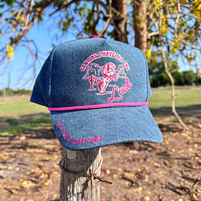 Cowgirls Have All The Luck – Denim Trucker Cap | Salty Sunflower AU