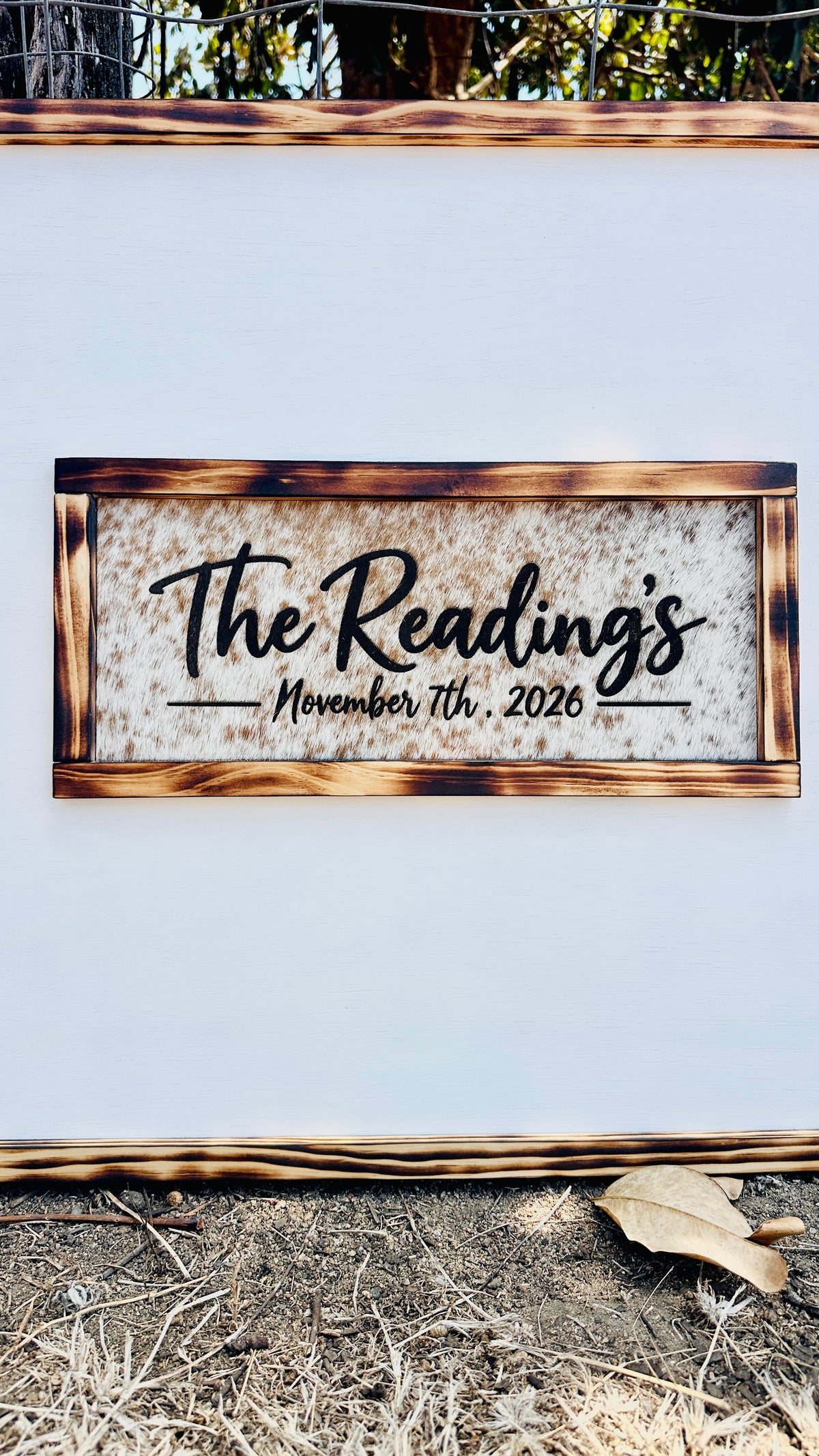 Personalised Cowhide Wedding Guestbook Sign