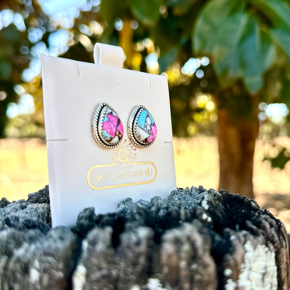 The Desert Bloom| 925 Sterling Silver| Teardrop Earring