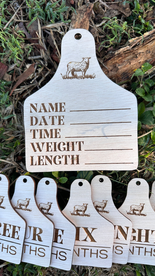 Sheep tag - Birth & Milestone Set