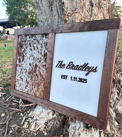 Cowhide Ceremony Branding Sign & Guest Book