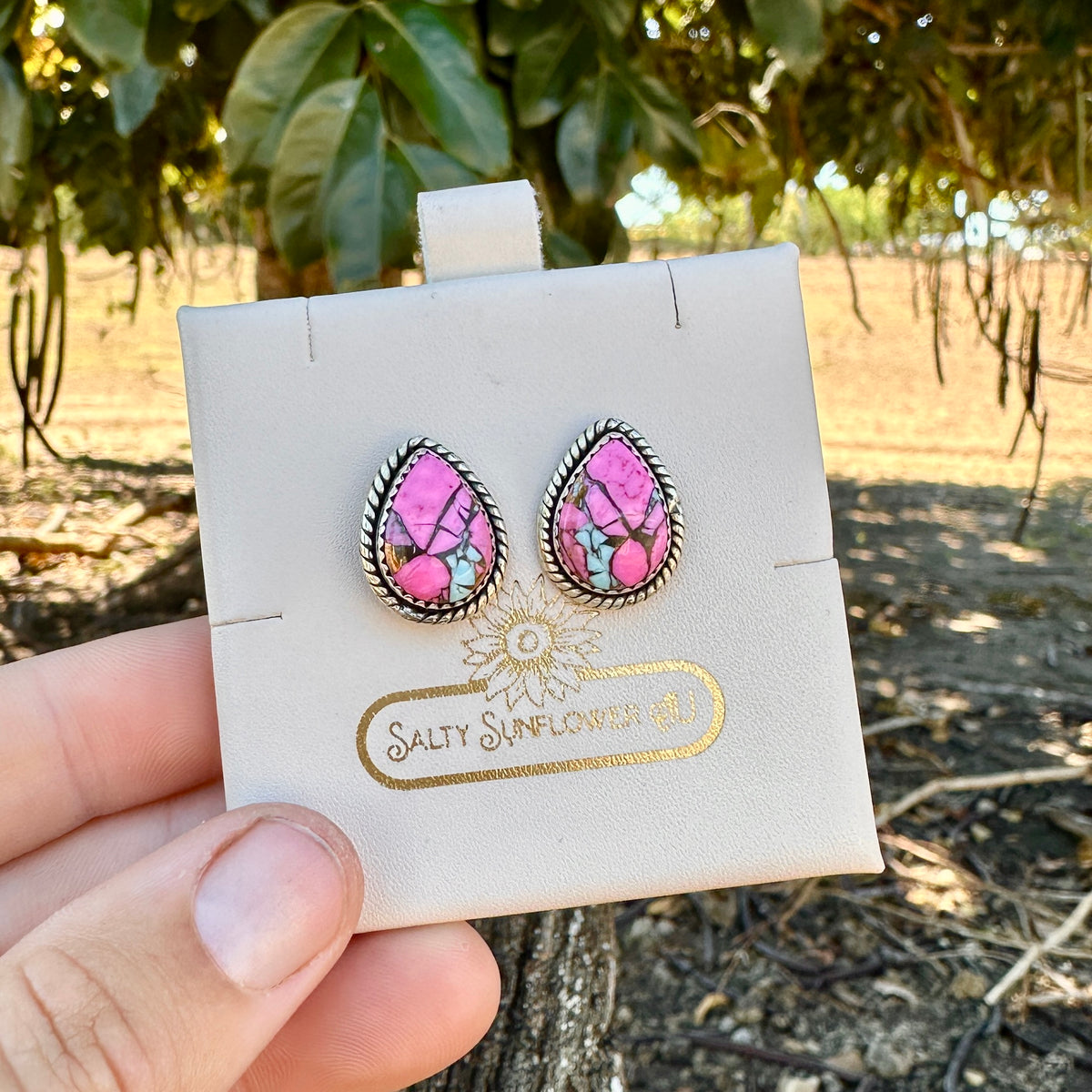 The Desert Bloom| 925 Sterling Silver| Teardrop Earring