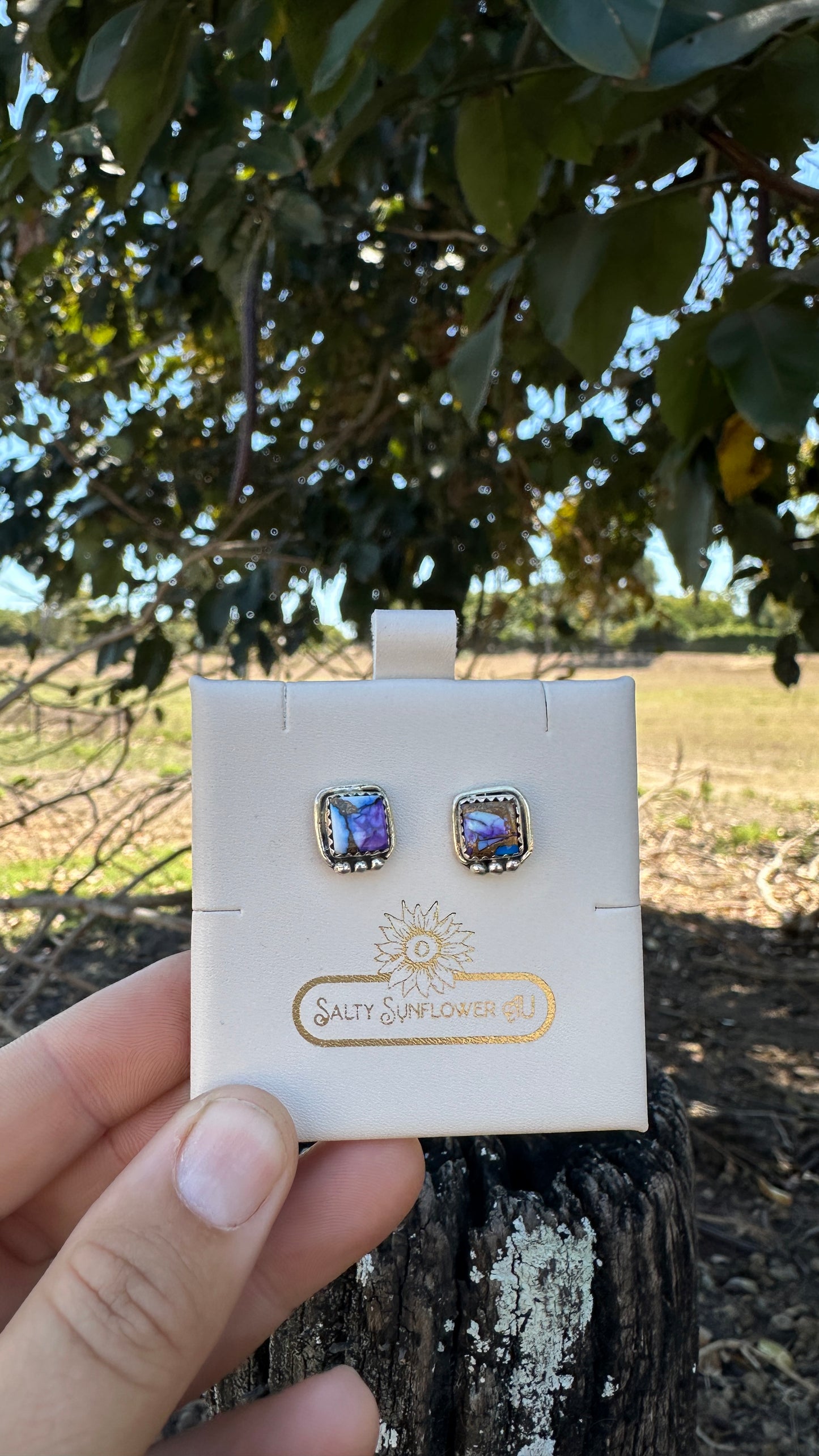The Desert Sky| 925 Sterling Silver Square Stud Earrings