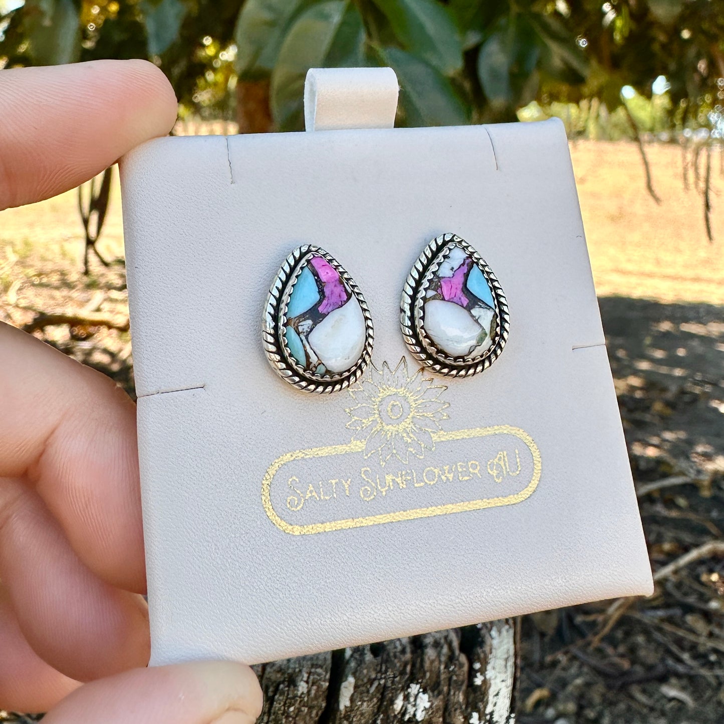 The Desert Bloom| 925 Sterling Silver| Teardrop Earring
