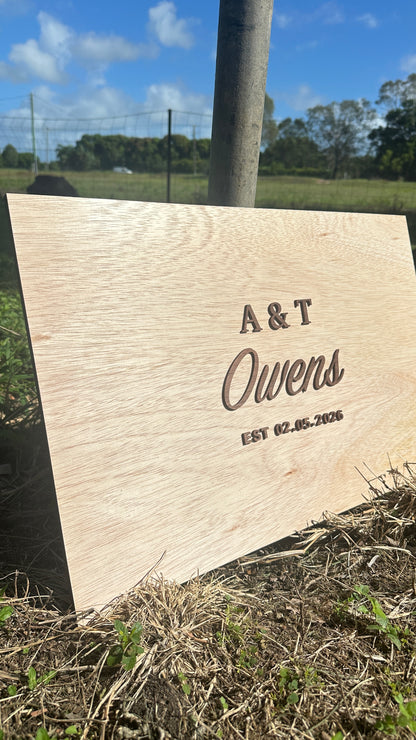 Large Timber Wedding/Event Guestbook Sign