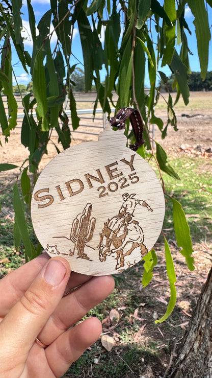 Western ornament - bucking bronc design