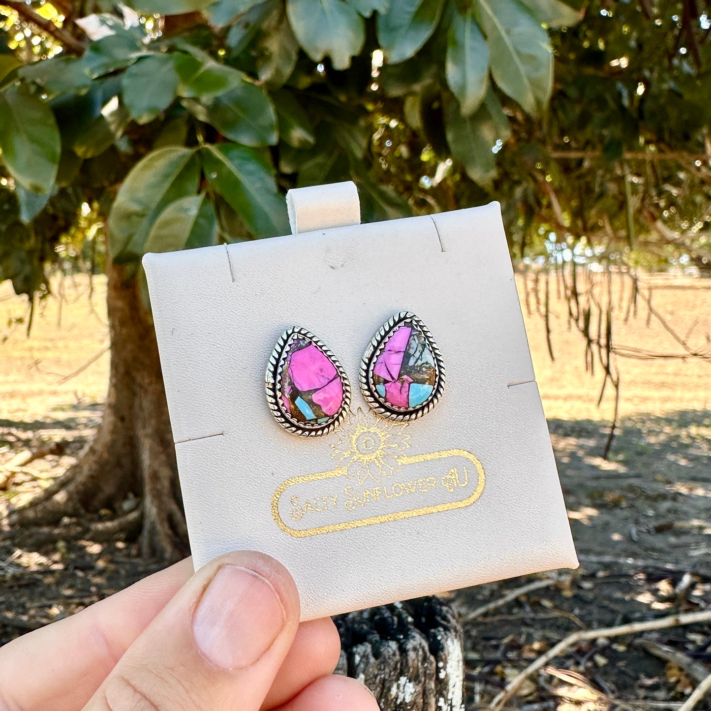 The Desert Bloom| 925 Sterling Silver| Teardrop Earring